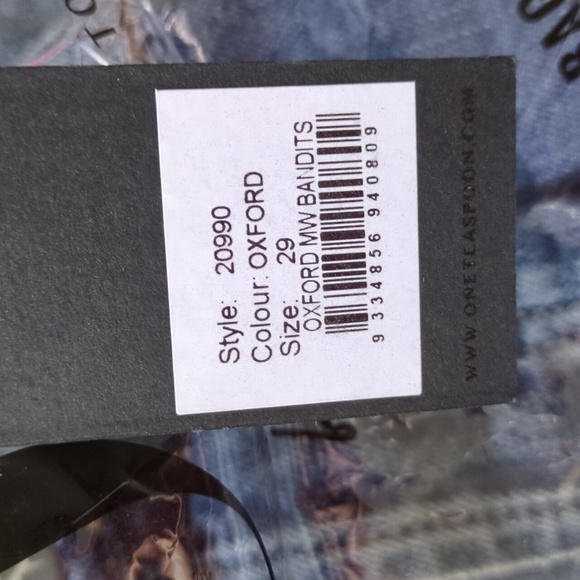 ONE TEASPOON Mid Waist Bandit Slim Fit Twisted Cuff Denim Short NEW Size 29 - Picture 12 of 12